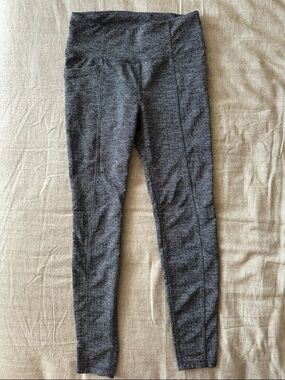 Athleta Herringbone Charcoal Heather High-Rise Leggings with pockets